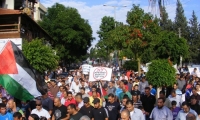 الألاف في مظاهرة  التصدي لمصادرة الاراضي في جلجولية