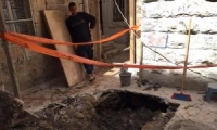 انهيارات أرضية في مبنى سكني بمحاذاة المسجد الاقصى
